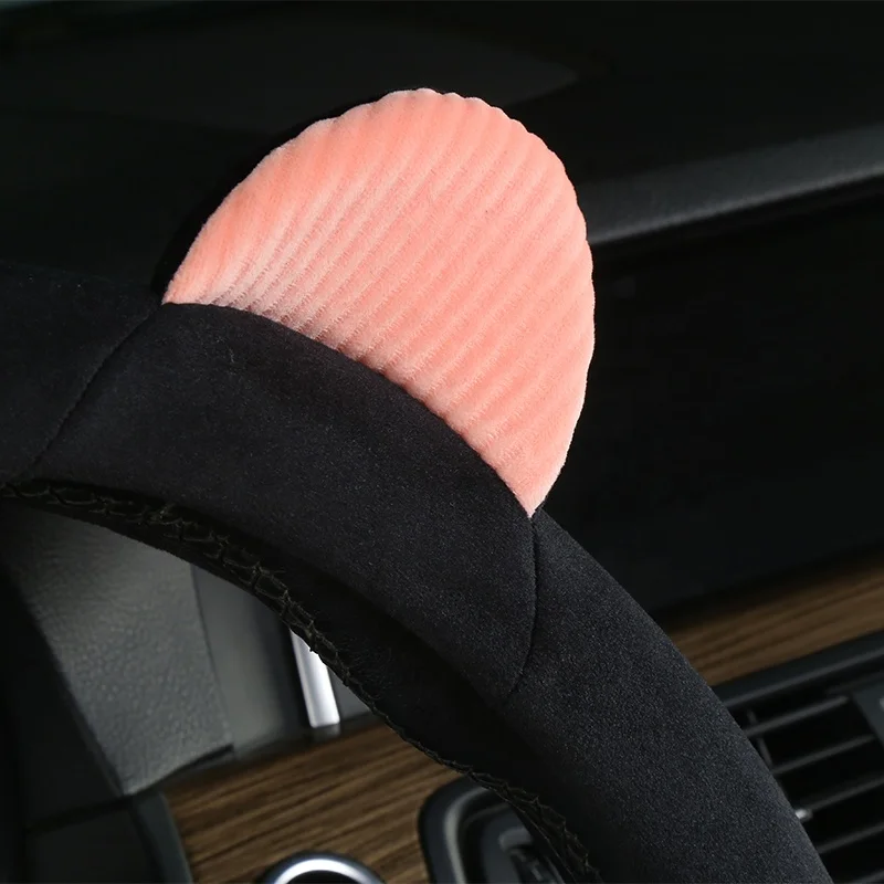 Car interior accessories manufactory direct deal wholesale universal cute plush car steering wheel cover for women