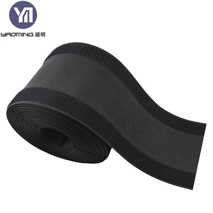 Gray and Red Floor Cable Protector - Velcroes Cable Management Sleeve for Carpet, Temporary Wiring Protection for Events