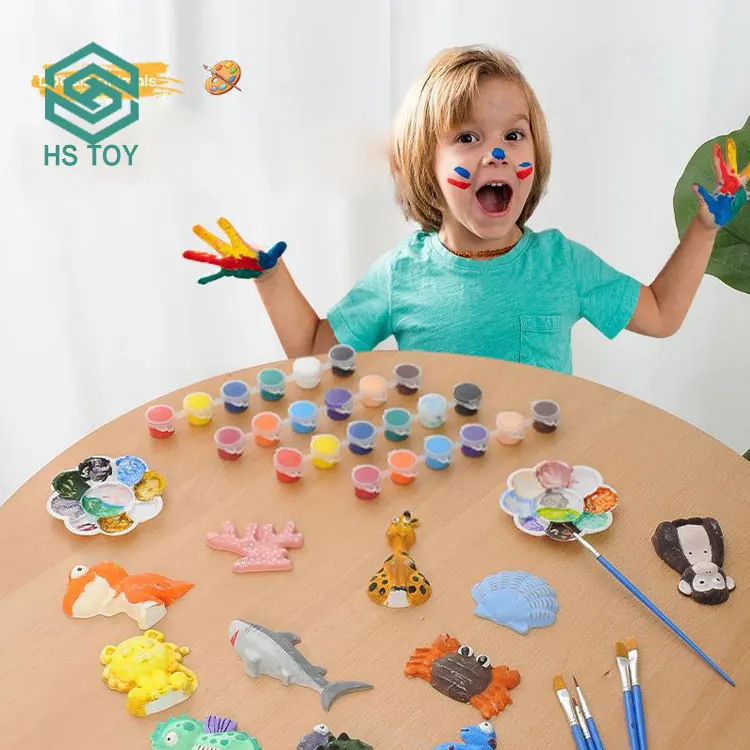 HS Mould Kit Arts And Crafts Sculpture Dinosaur Kid 3D Other Education Toys Gypsum Diy Painting Board Paint