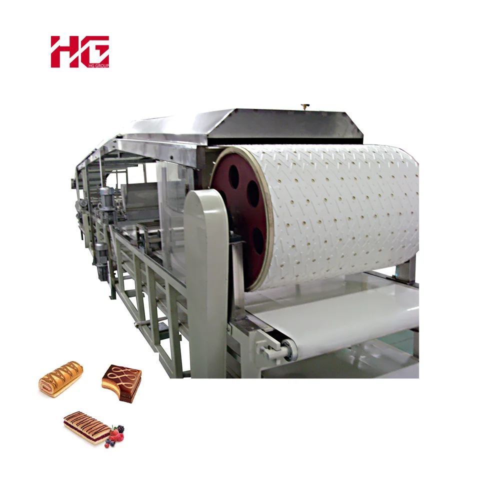 Cake Baking Manufacturing Equipment Automatic Layer Cake Bakery Equipment Stainless Custard Cake Production Line