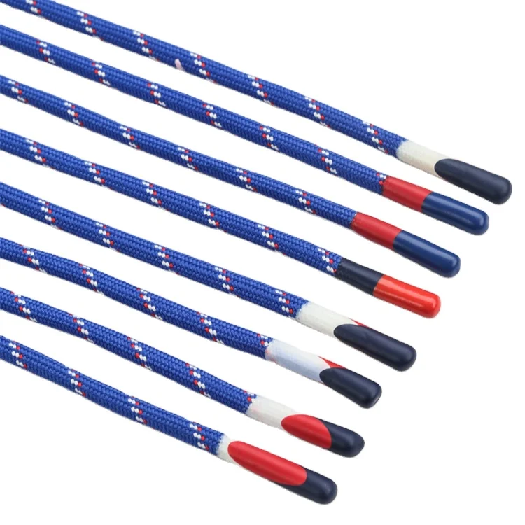 Hot selling polyester drawstring cords with silicone dip ends ,drawcord for garments