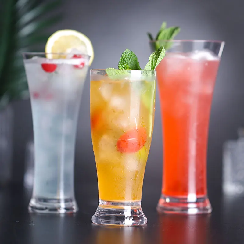Unique Customized Plastic Hurricane Cocktail Glass Plastic Drinkware Hurricane Cocktail Glasses Wine Glass Juice Drinking Glass