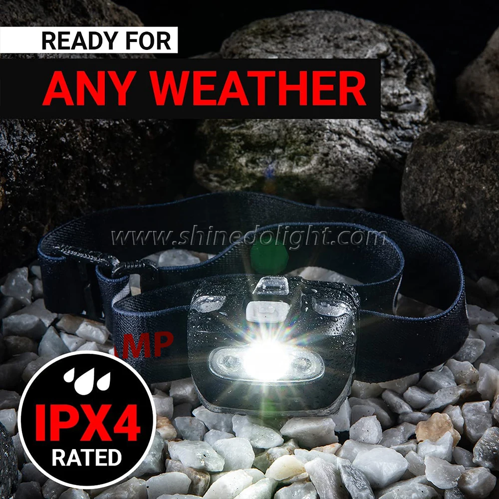 LED Light Red Safety Head Lamp Outdoor Adjustable Headband Flashlight S500 Headlamps Headlights
