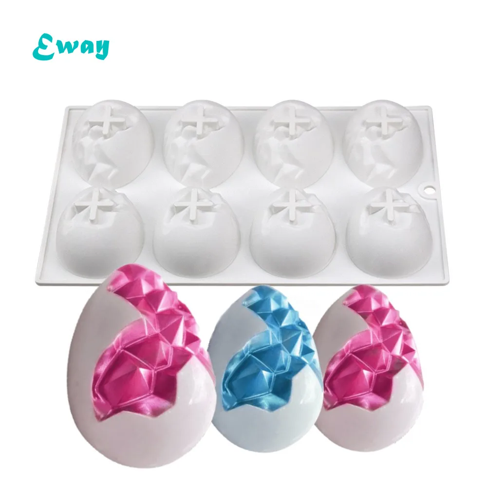 3 in Large Easter egg shaped silicone cake Mould chocolate Candy mold for Cocoa Bombs & Breakable Egg Chocolate Shells