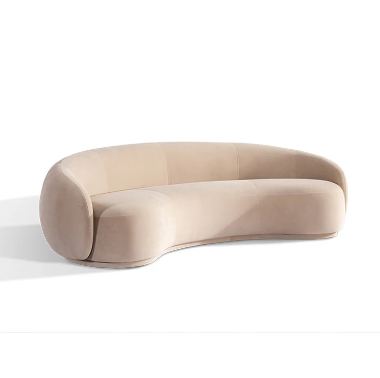 2024 nordic modern curved sofa set living room luxury sectional velvet half round furniture