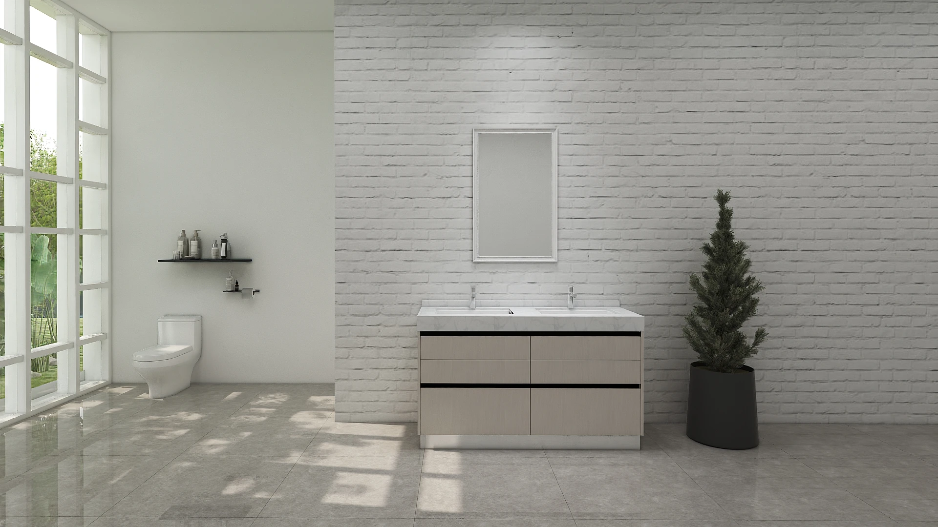 Euro Style Bathroom Floating Vanities Supplier Hotel Double Basins Sink Vanity Bath Cabinet