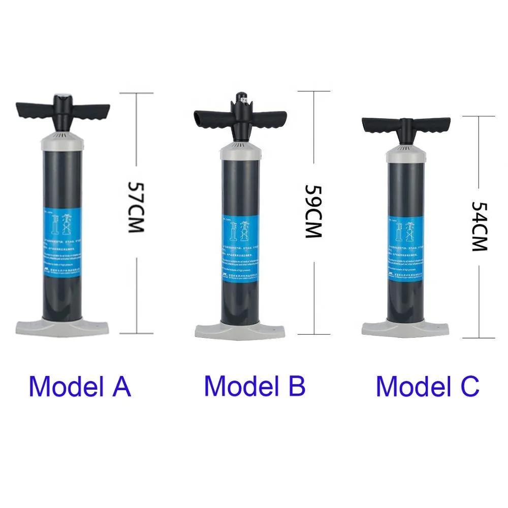 3L High Volume Hand Air Pump Manual Inflator W/Pressure Gauge & Limiting Valve Inflating Boat Kayak Canoe Sup Single Action Grey