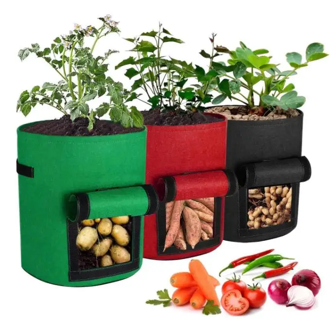 Brand new grow bags planting the hemp felt pots free sample tomato potato plant pot bag woven cotton rope