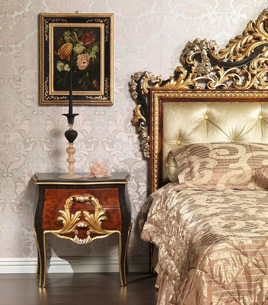 CBMmart Custom Design Handcrafted Italian Classical Royal Furniture Antique Gold Bedroom Sets