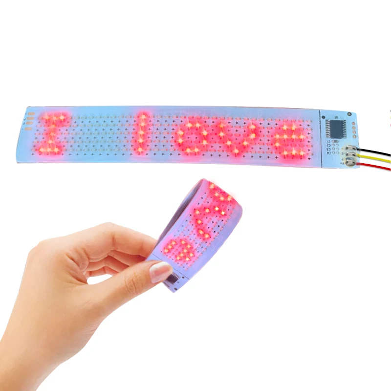 12X2cm Pixel 5*36 Programmable Flexible Mini Led Screen Sheet Advertise Promotion Hat Shoes Built in flexible LED Strip display