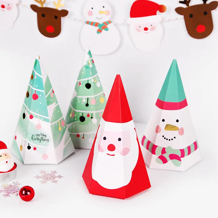 Small carries paper folding box Christmas Eve gift candy box packaging