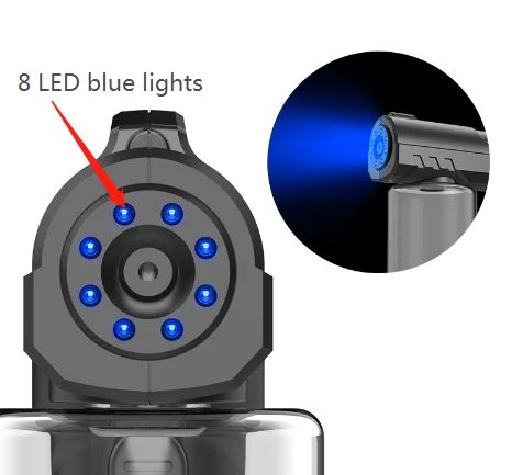 Portable Atomizer Spray Gun Blue Ray Fogging Sanitizing Alcohol Disinfection Nano Spray Gun