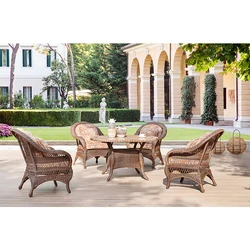Outdoor Backyard Wicker Furniture Rattan Garden Set Table And