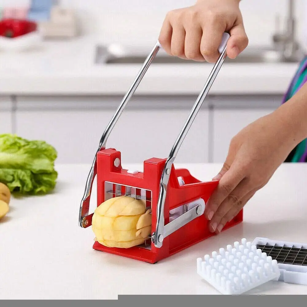 Stainless Steel French Fries Slicer Potato Chips Maker Meat Chopper Dicer Kitchen Cutting Machine Manual Potato Cutter