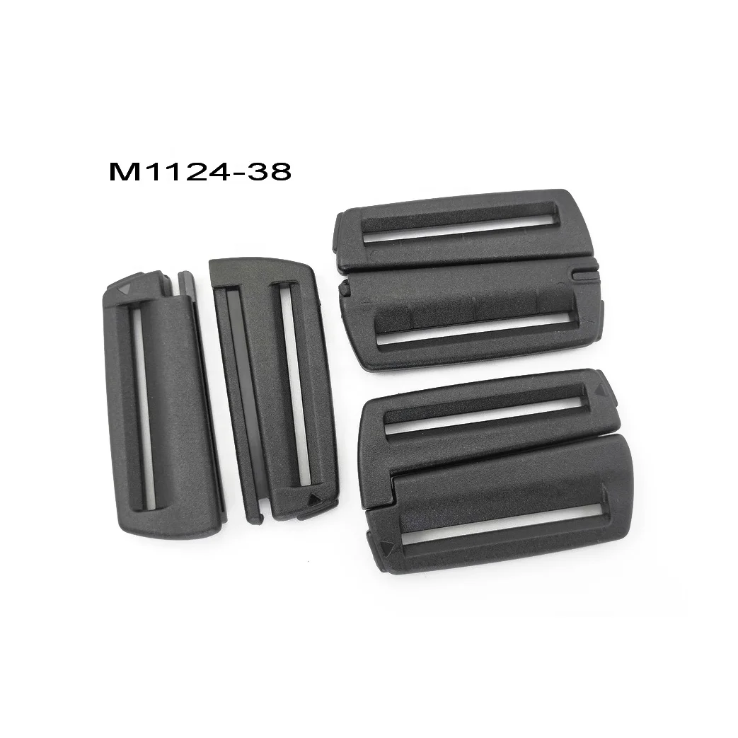 Custom 1 inch Nylon Webbing Strap Buckles Quick Side Release Plastic Buckle Tri-glide Slide Clip