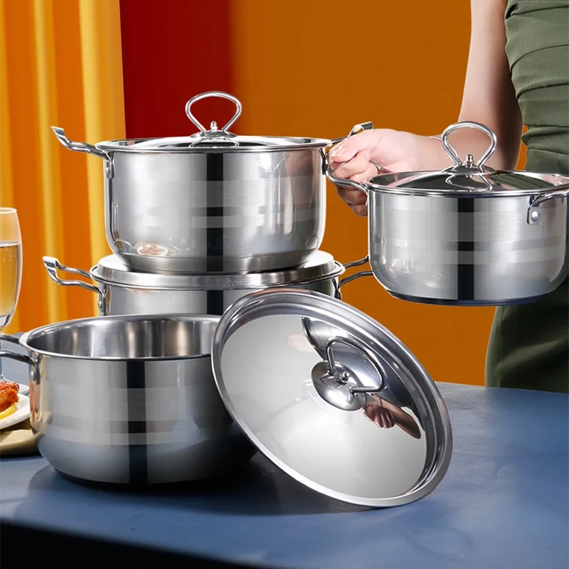 kitchen pots and pans brand new cast iron griddle casseroles hotpots food Kitchen ACCESSORIES stainless steel cooker 4 piece