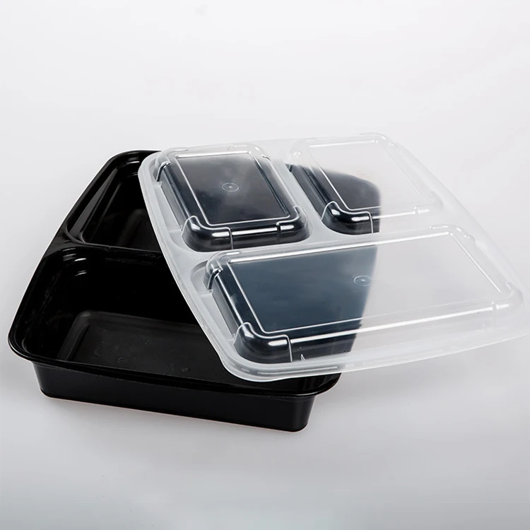 Не содержит Бисфенол А, экологически чистый одноразовый пластиковый пищевой контейнер с 3 отсеками для микроволновой печи