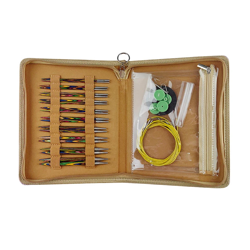 Interchangeable Knitting Needle Set With Case Accessories Ideal Gift for Beginners & Professionals