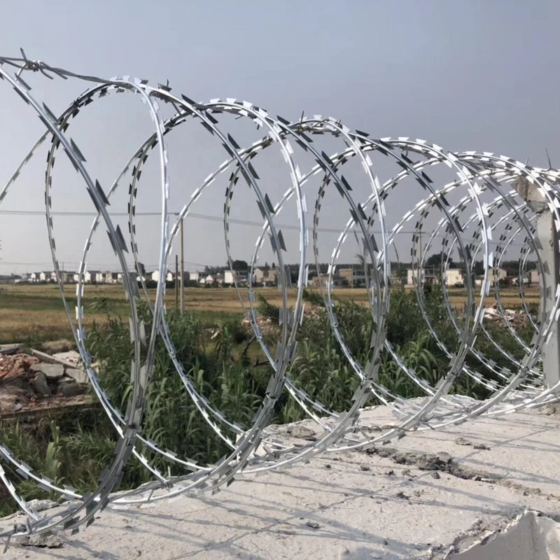 Galvanized Cheap Concertina Razor Barbed Wire Price Razor Wire cbt65 bto22 Concertina Hot Dipped Galvanized Razor Barbed Wire