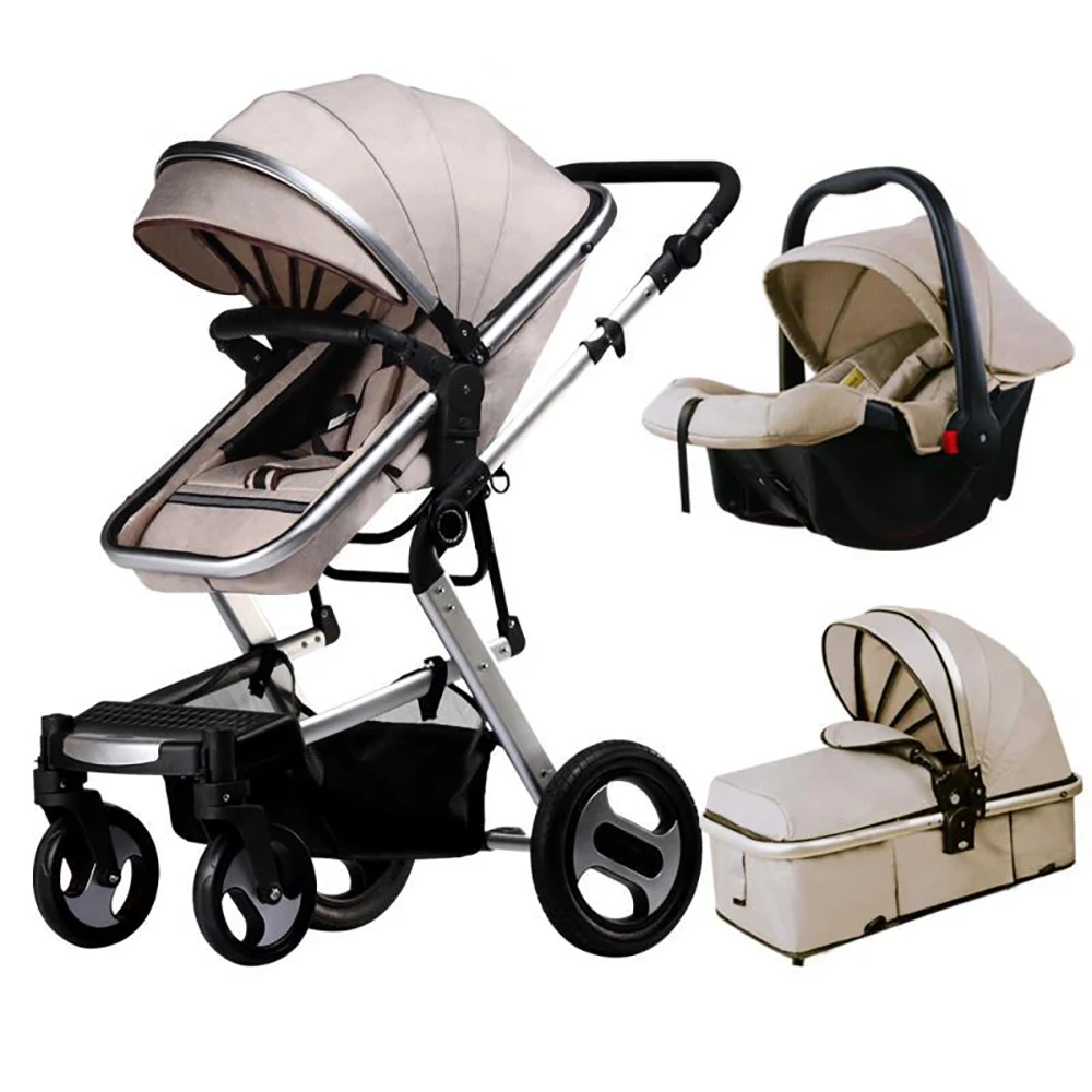 
3 in 1 High Quality Baby Walkers Carriers Newborn Pram with Car Seat,Convertible Rider Easy Foldable Baby Stroller 