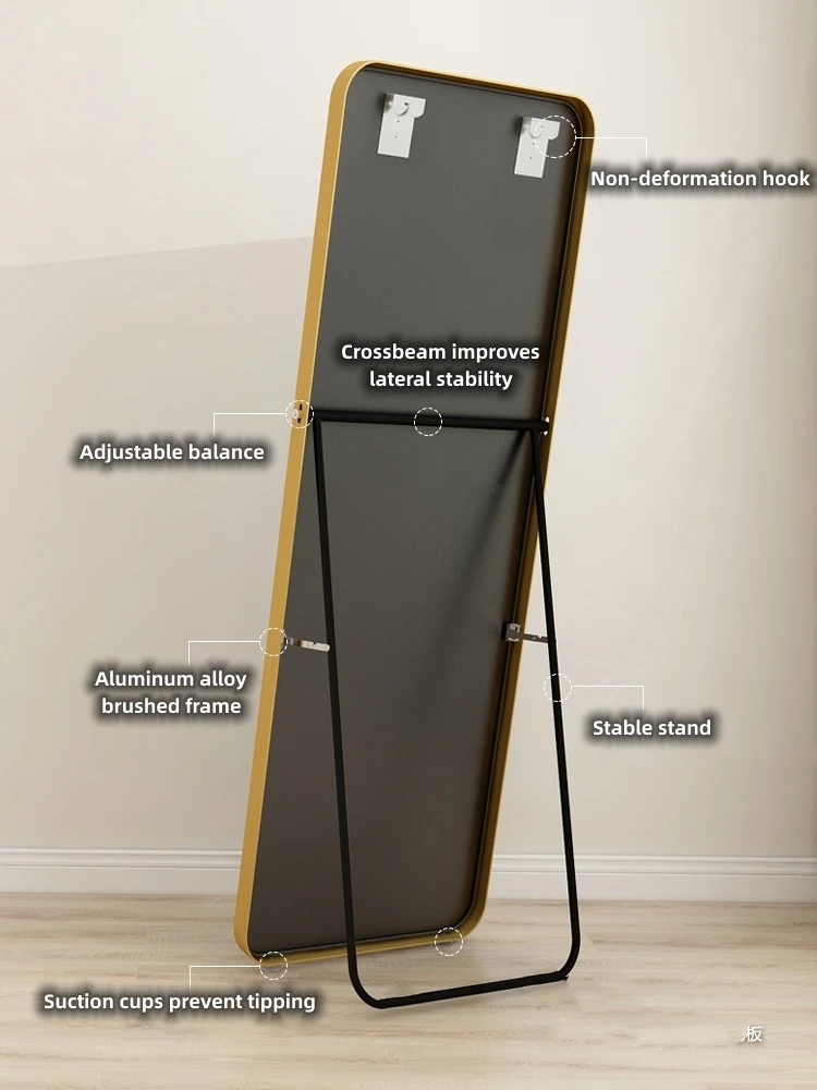 floor mirrors dressing mirror full square length large size oversized Full-length body free standing wall aluminum framed mirror