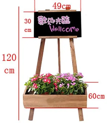 
Vintage Style Flower And Plant Easel Stand Wooden Shelf Wood Flower Pots and Decoration For Home With Wood Sign 