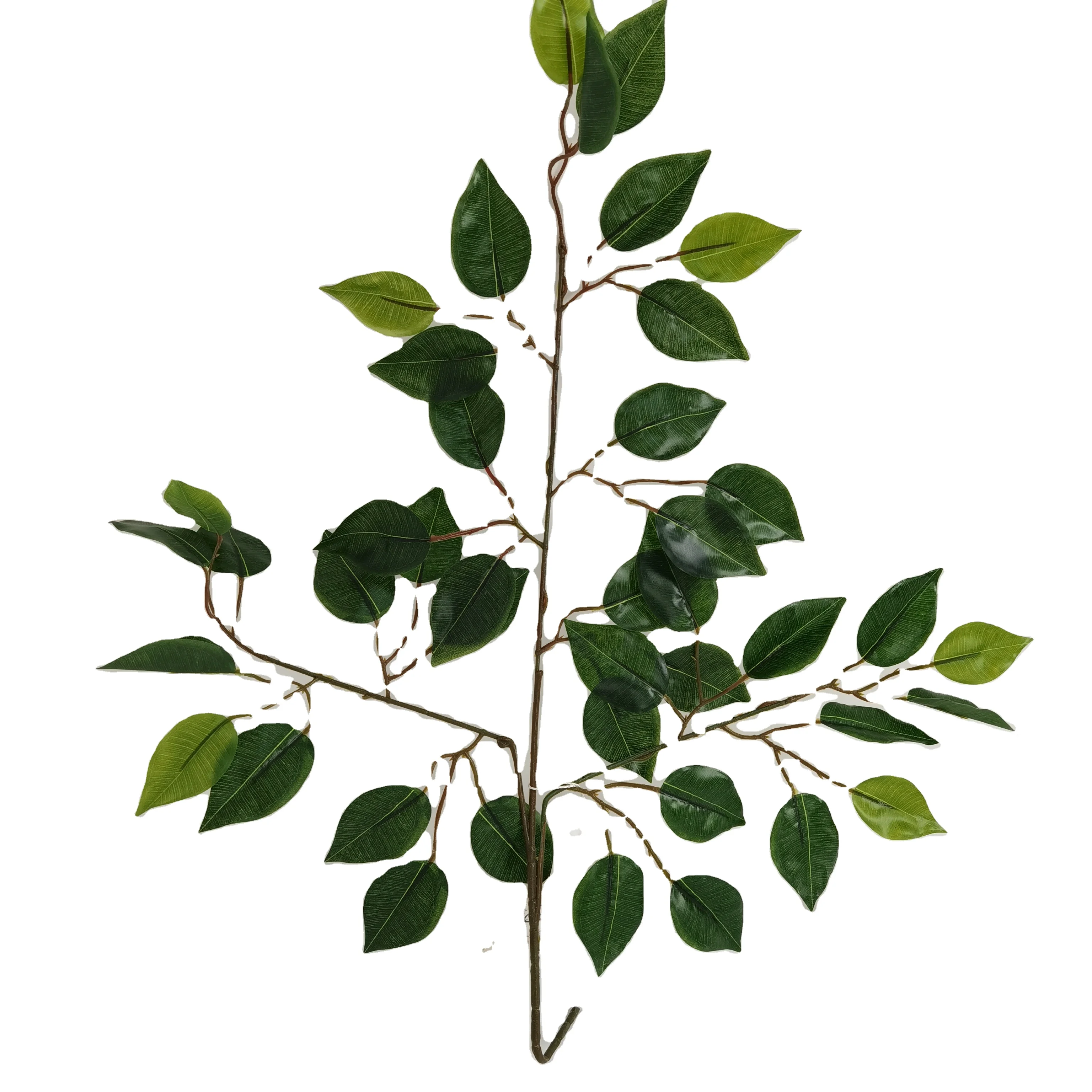 Fire-Resistant PE real touch artificial banyan leaves for sale