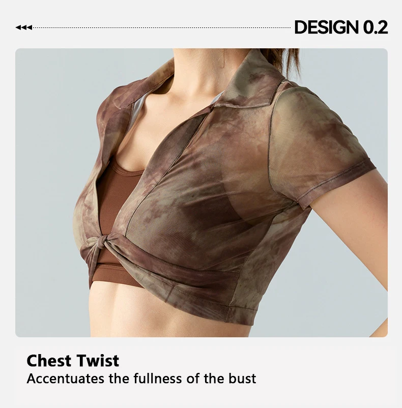 XW-DST786 OEM Factory Fashionable Deep V-neckline Chest Twist Gym Clothing Coat Sports Yoga Bra Top For Women
