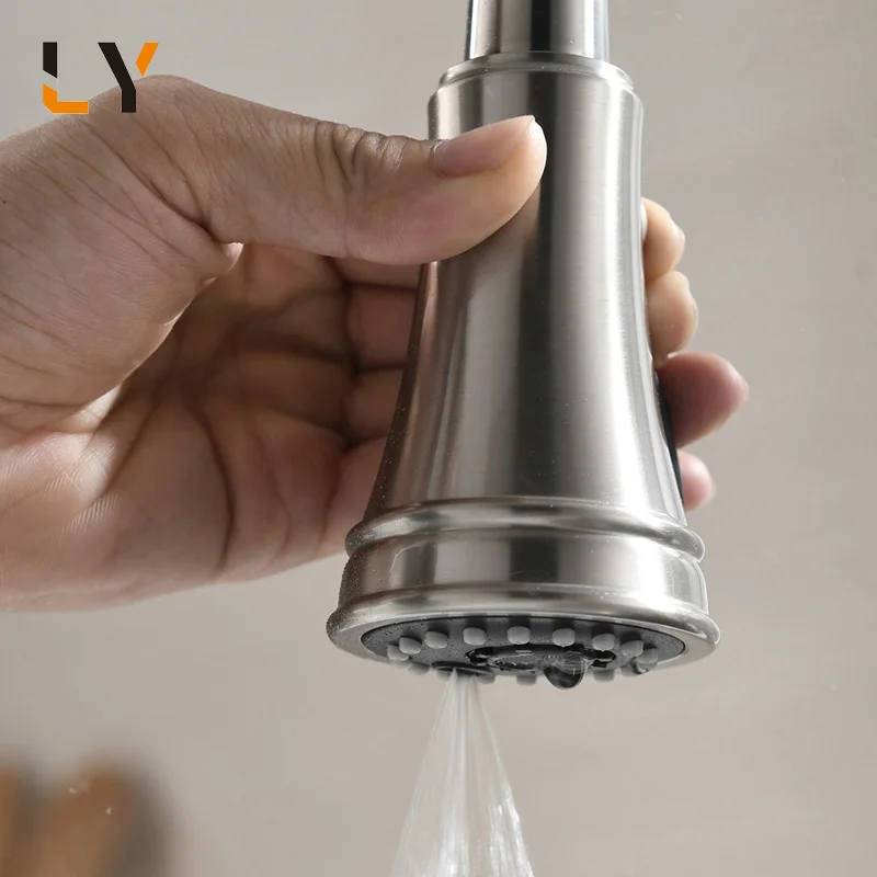 Luxury Home Kitchen Hardware Single Handle Pull Kitchen Sink Nozzle Tap Faucet