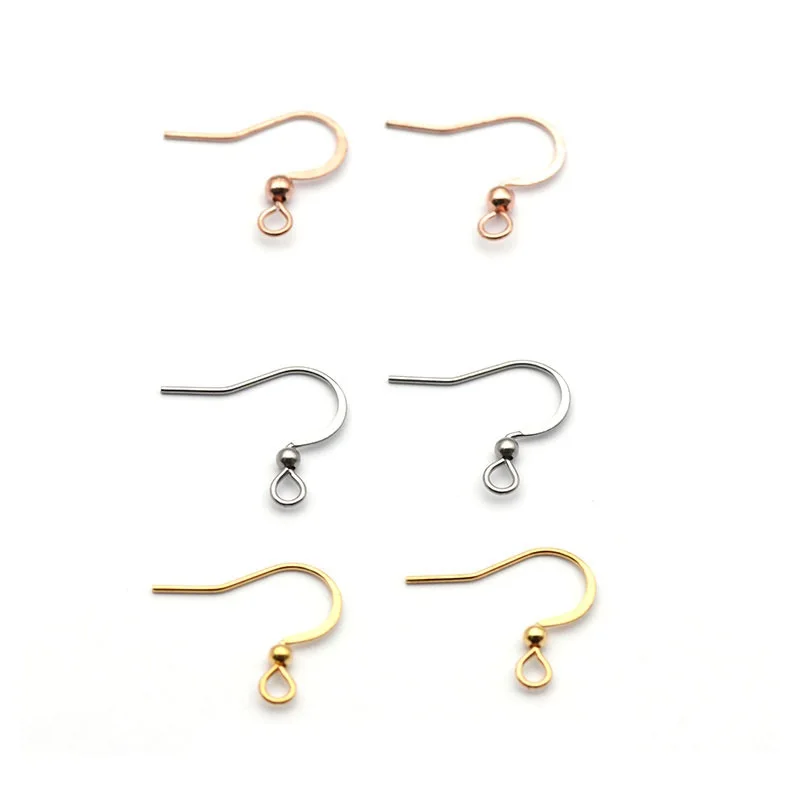 Оптовая продажа, позолоченные гипоаллергенные серьги-Крючки из нержавеющей стали 316 для самостоятельного изготовления женских сережек, ювелирные изделия