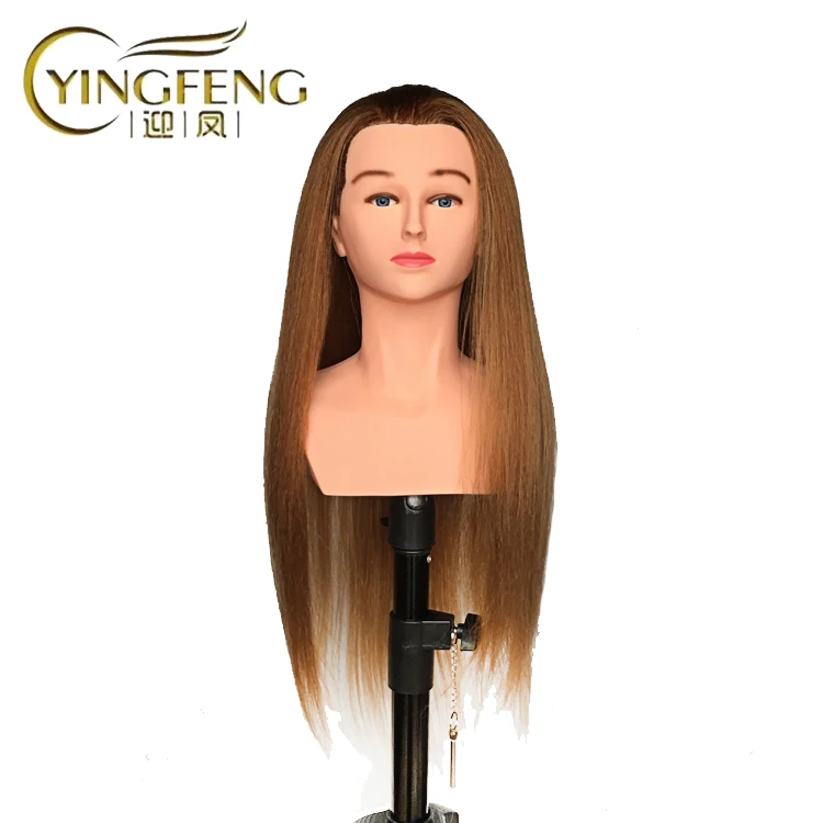 Dummy Head Cutting Training Manikin Cosmetology Doll Head With Shoulder Mannequin Training Head Mixed Human Hair For Color