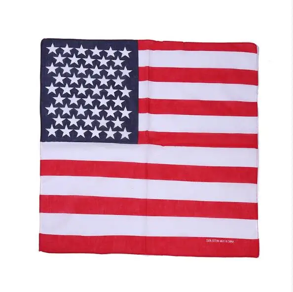 Customized New brand 100% cotton bandanas american flag bandanas hip hop 100% cotton bandana