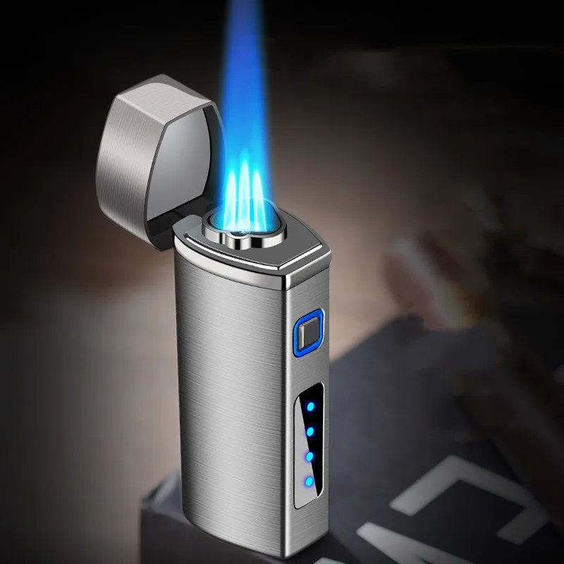 New Style Three Flame Torch Cigar Lighter for Cigar & Cigarette Lighter Jet Gas Lighter with OEM Small Order Is Feasiable