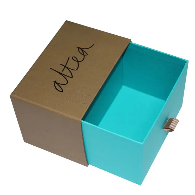 High Quality Custom Printing Luxury Sliding Box With Ribbon Rope Gift Drawer Box Packaging