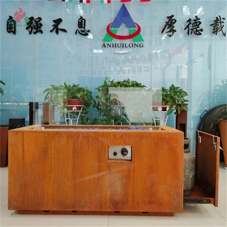 Hot sales corten gas tank outdoor gas fire pit garden gas fire pit outdoor