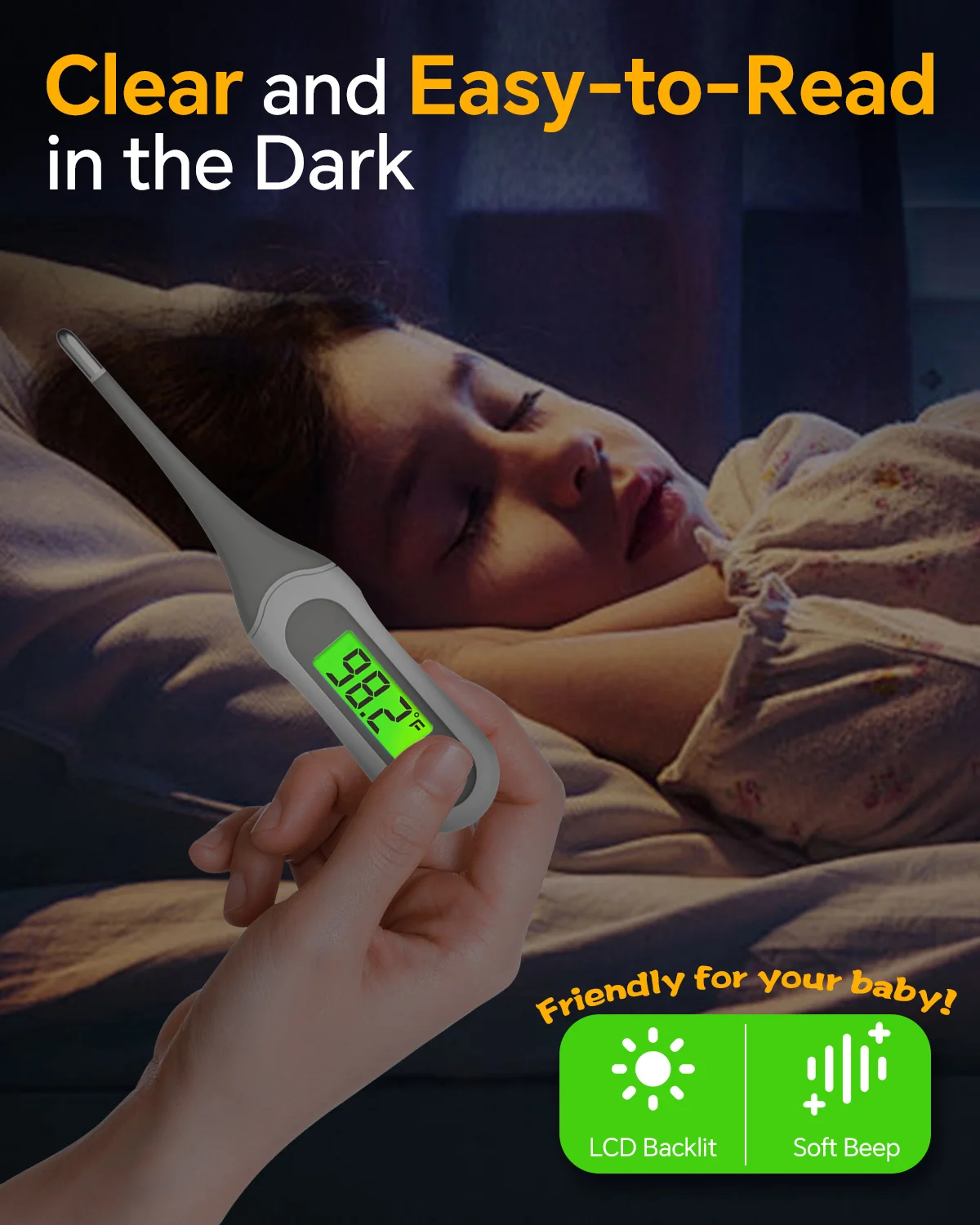 Top Selling Customized logo Print Household Medical Flexible Tip Waterproof Digital Baby Kids Oral Armpit Clinic Thermometer