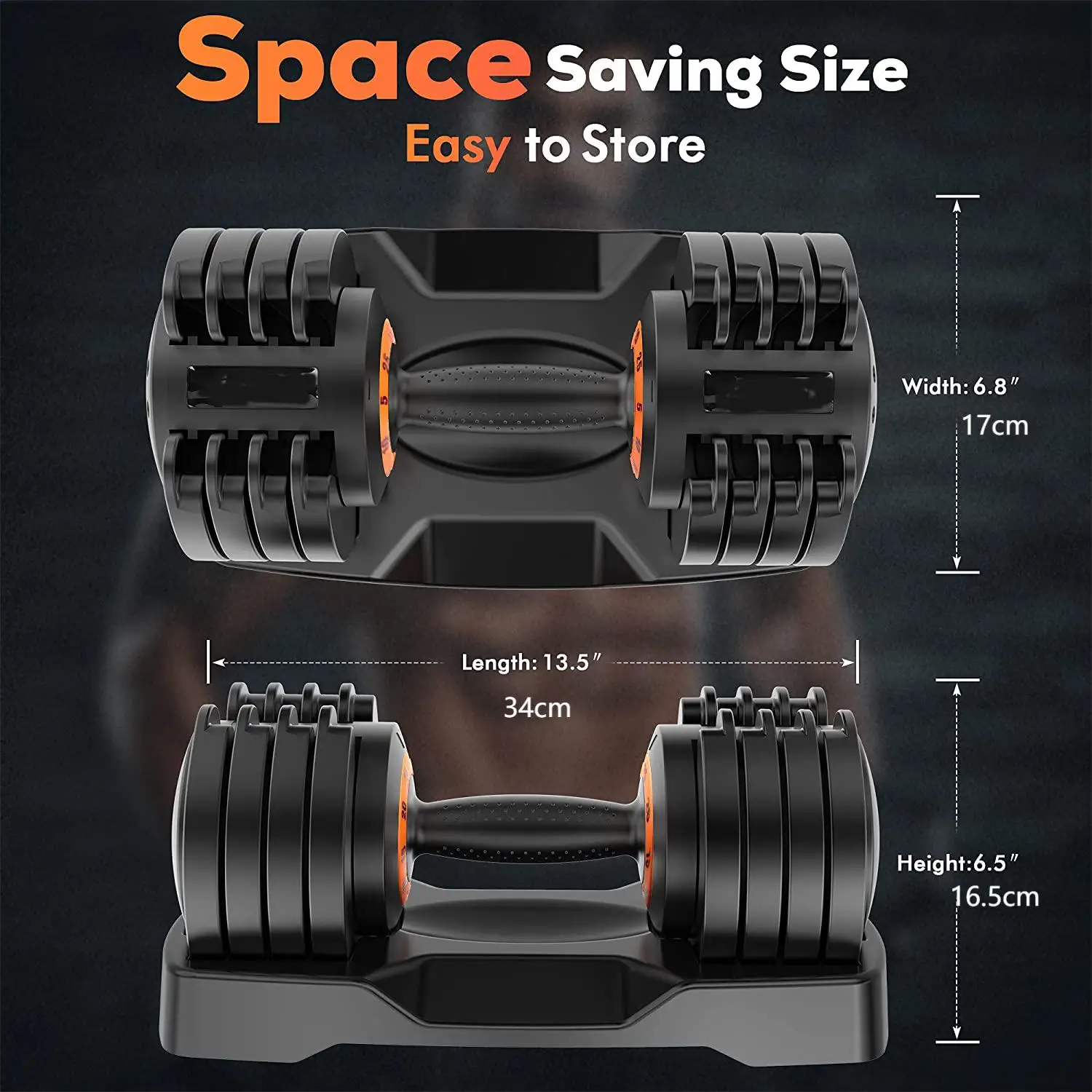 Twist Lock 25lb Dumbbell Set ABS Cover Quick And Easy Adjustable Dumbbell Weight Range 11kg Fitness Home Gym Dumbbell