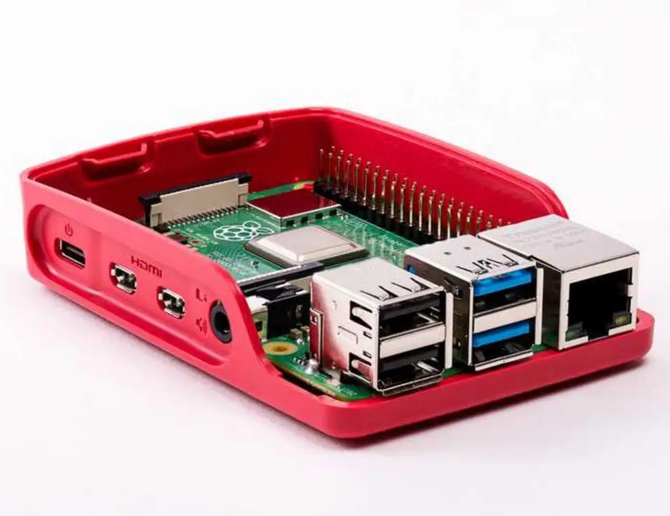 Оптовая продажа корпус Raspberry Pi 4 красный и белый из АБС-пластика можно установить вентилятор