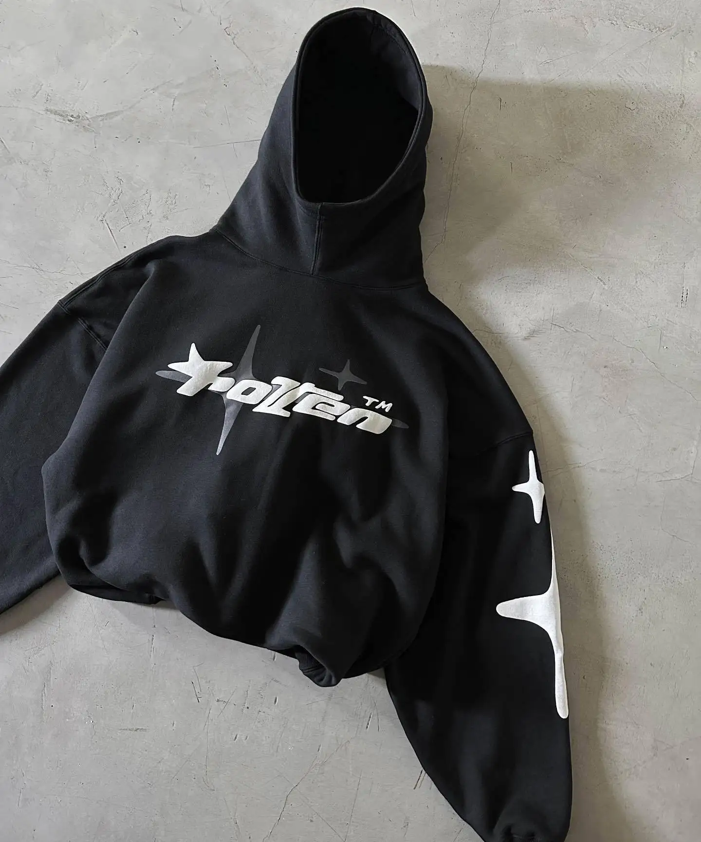 Customized Heavy Weight Cotton Oversized Puff Printing Hoodie For Men Puffy Printing Pullover Hoodie