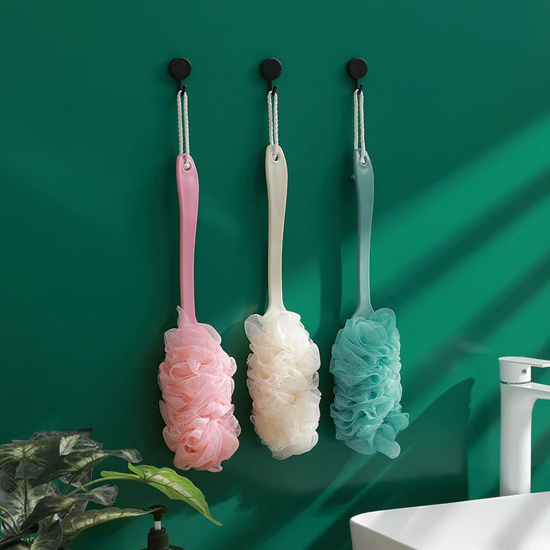 Bathroom Long Handle Soft Hair Bath Brush Body Massage Exfoliating Shower Body Brush Adult Back Cleaning Brush Rubbing Bath Ball