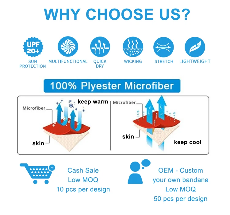 
Mixed Multi-Function Magic Seamless Head Bandanas Factory Outdoor Riding Sunproof Head Bandanas 