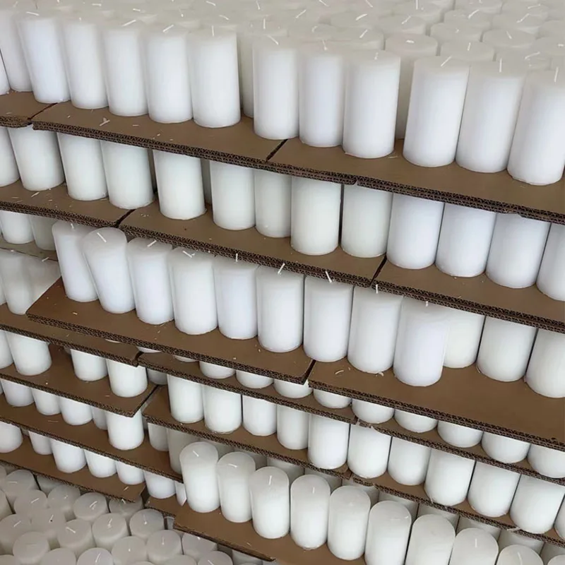 Wholesale factory white pillar candle custom multiple sizes burning smokeless scented pillar candles wedding