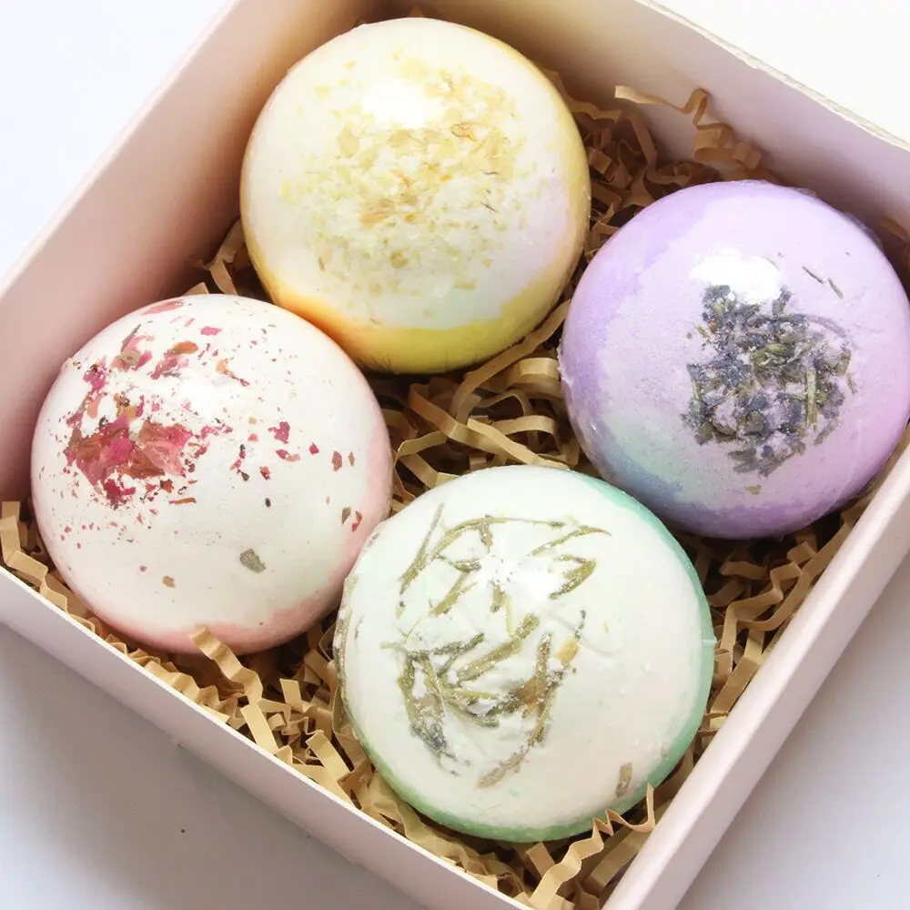 Add your logo bath salt balls, birthday explosion ball gift box, multi-bubble milk rose bath balls