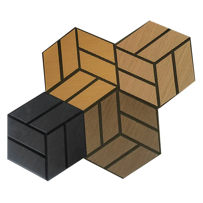 Modern Design Hexagon  Polyester Acoustic Panels for Living Room Bedroom Hotel