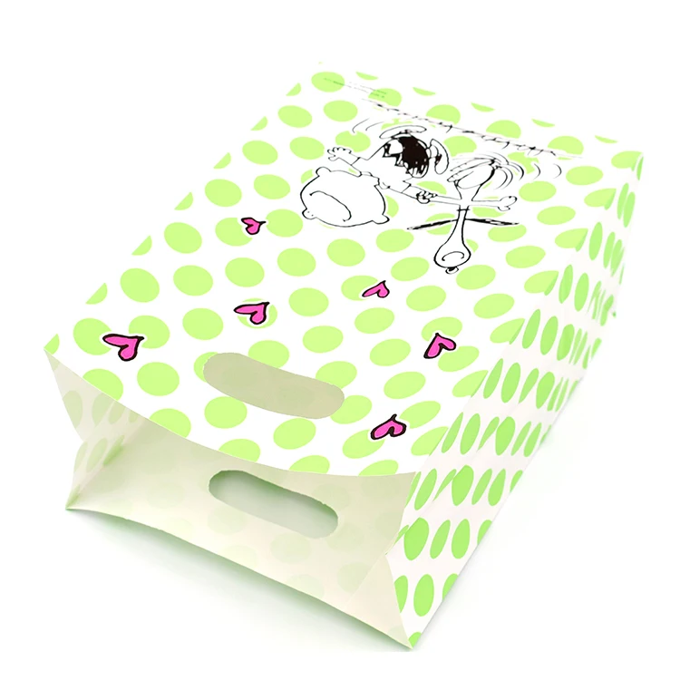 china supplies export die cut handle paper bag with hole handle