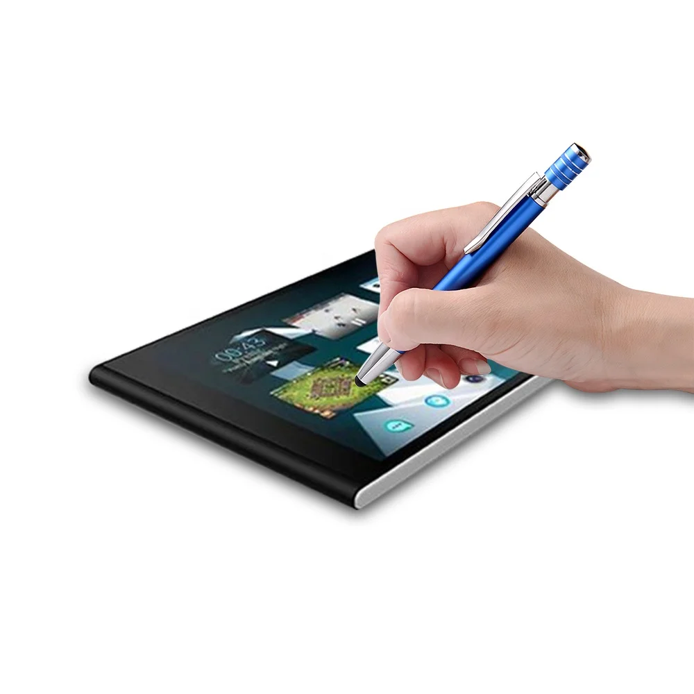 Promotional Gift Logo Multifunctional 2 in 1 Metal Soft Touch Screen Ballpoint Pen with Stylus