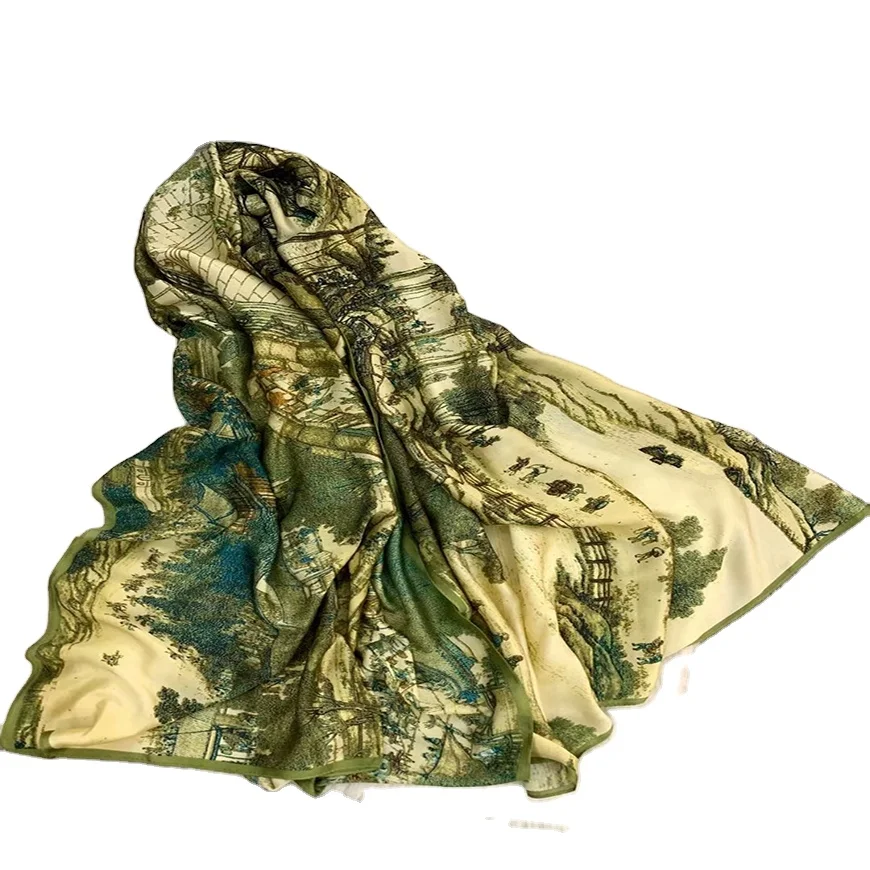 Красивый мягкий на ощупь женский индивидуальный хиджаб, шелковый шарф, женские длинные шелковые шарфы, оптовая продажа