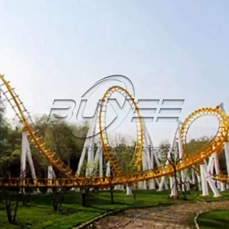 Large overlapping Amusement Park Rides Adult Thrill Zip Line Roller Coaster