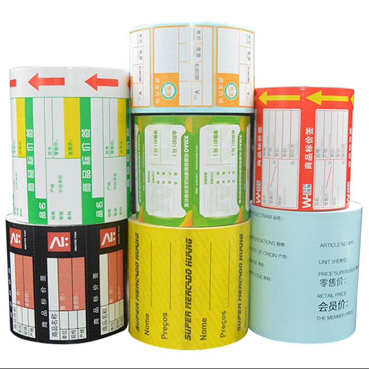 Customized Color Thermal Labels 2X1 4X6 10X15 Self Adhesive Sticker Direct Paper Roll