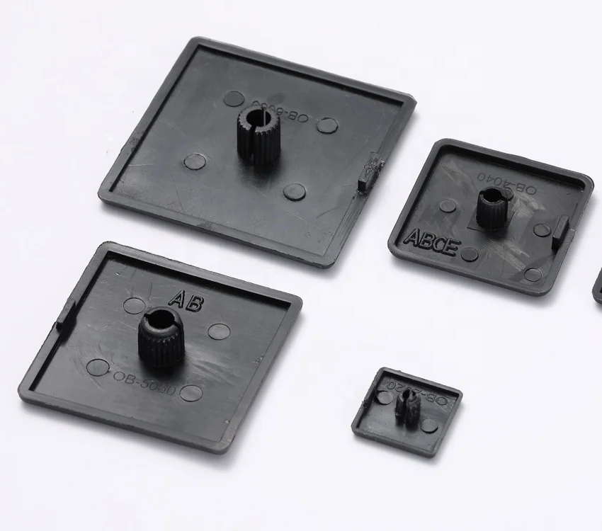 Factory Supply High Quality  Plastic Black And Grey End Caps For T Slot Aluminum Extrusion Profiles